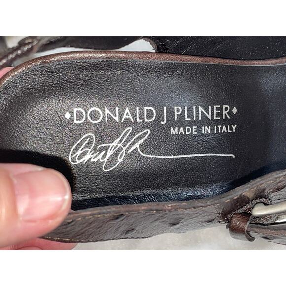 Donald‎ Pliner Espresso Ostrich Heels - Size 9 1/2 M - New Without Box - Picture 2 of 14